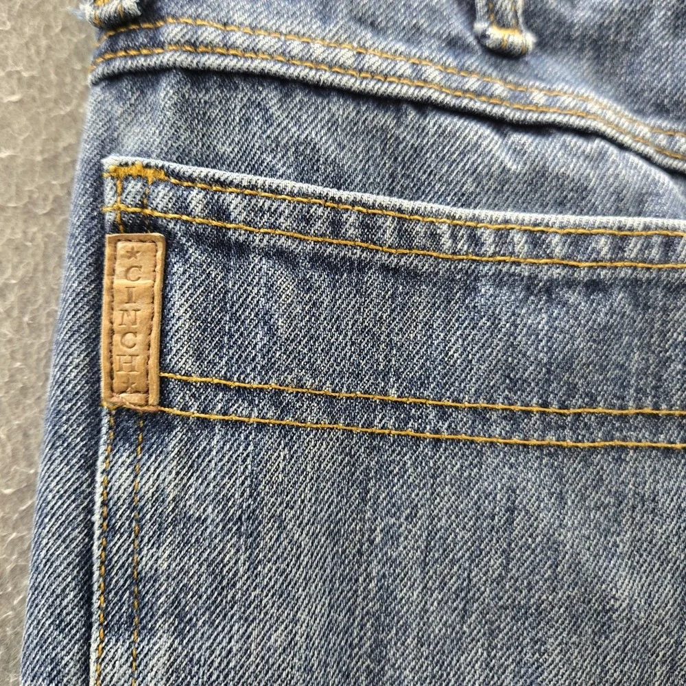 Cinch Men Jeans 29x35 Blue Denim Embroidered Green Label 35